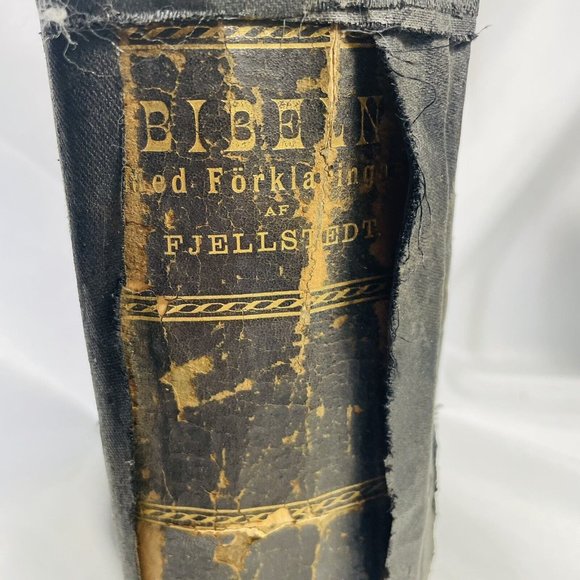 Antique 1882 SWEDISH Biblia  HARD BOUND BOOK Gleerup 1st Edition 7th Print - Picture 3 of 12